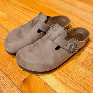 Birkenstock Oiled Leather Boston Mules